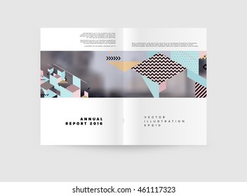 Plantilla de folleto del informe anual, Presentación de la portada del prospecto, Diseño de fondo plano abstracto del volante, vector de diseño A4.