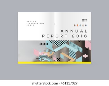 Annual report brochure template, Leaflet cover presentation, Flyer abstract flat background design, A4 layout vector.