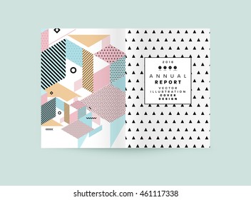 Annual report brochure template, Leaflet cover presentation, Flyer abstract flat background design, A4 layout vector.