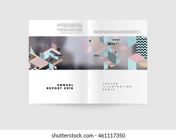 Annual report brochure template, Leaflet cover presentation, Flyer abstract flat background design, A4 layout vector.