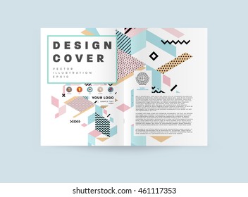Annual report brochure template, Leaflet cover presentation, Flyer abstract flat background design, A4 layout vector.