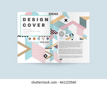 Plantilla de folleto del informe anual, Presentación de la portada del prospecto, Diseño de fondo plano abstracto del volante, vector de diseño A4.