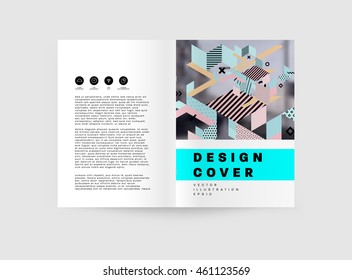 Annual report brochure template, Leaflet cover presentation, Flyer abstract flat background design, A4 layout vector.
