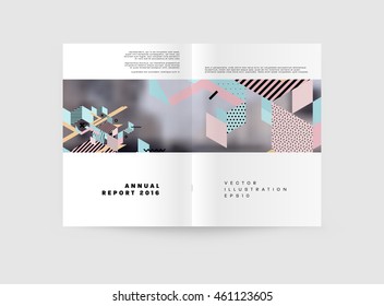 Annual report brochure template, Leaflet cover presentation, Flyer abstract flat background design, A4 layout vector.