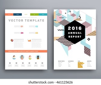 Plantilla de folleto del informe anual, Presentación de la portada del prospecto, Diseño de fondo plano abstracto del volante, vector de diseño A4.