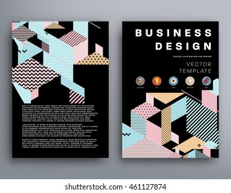 Annual report brochure template, Leaflet cover presentation, Flyer abstract flat background design, A4 layout vector.