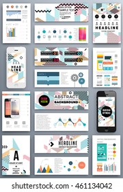 Plantilla de folleto del informe anual, Presentación de la portada del prospecto, Diseño de fondo plano abstracto del volante, vector de diseño A4.