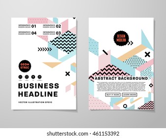 Annual report brochure template, Leaflet cover presentation, Flyer abstract flat background design, A4 layout vector.