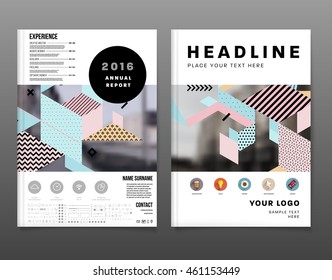 Annual report brochure template, Leaflet cover presentation, Flyer abstract flat background design, A4 layout vector.