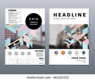 Annual report brochure template, Leaflet cover presentation, Flyer abstract flat background design, A4 layout vector.