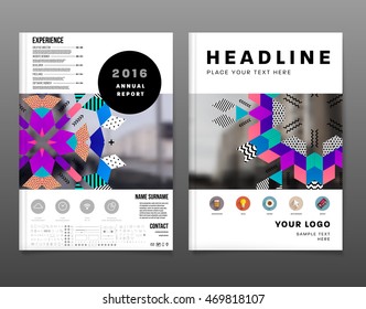 Annual report brochure template, Leaflet cover presentation, Flyer abstract flat background design, A4 layout vector.