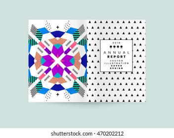 Annual report brochure template, Leaflet cover presentation, Flyer abstract flat background design, A4 layout vector.