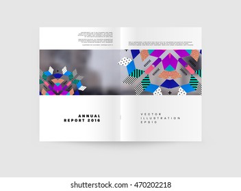 Annual report brochure template, Leaflet cover presentation, Flyer abstract flat background design, A4 layout vector.