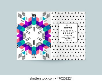 Annual report brochure template, Leaflet cover presentation, Flyer abstract flat background design, A4 layout vector.