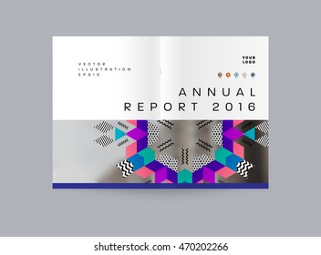 Plantilla de folleto del informe anual, Presentación de la portada del prospecto, Diseño de fondo plano abstracto del volante, vector de diseño A4.