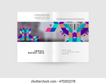 Annual report brochure template, Leaflet cover presentation, Flyer abstract flat background design, A4 layout vector.