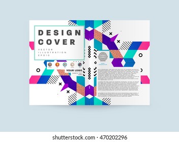 Plantilla de folleto del informe anual, Presentación de la portada del prospecto, Diseño de fondo plano abstracto del volante, vector de diseño A4.