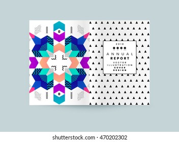 Plantilla de folleto del informe anual, Presentación de la portada del prospecto, Diseño de fondo plano abstracto del volante, vector de diseño A4.