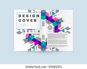 Plantilla de folleto del informe anual, Presentación de la portada del prospecto, Diseño de fondo plano abstracto del volante, vector de diseño A4.