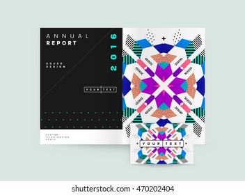 Annual report brochure template, Leaflet cover presentation, Flyer abstract flat background design, A4 layout vector.