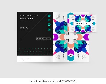 Annual report brochure template, Leaflet cover presentation, Flyer abstract flat background design, A4 layout vector.