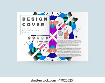 Annual report brochure template, Leaflet cover presentation, Flyer abstract flat background design, A4 layout vector.