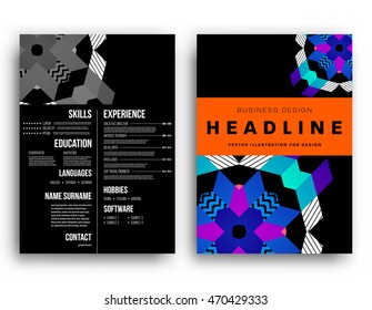 Annual report brochure template, Leaflet cover presentation, Flyer abstract flat background design, A4 layout vector.