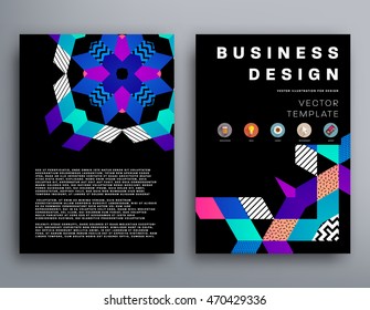 Annual report brochure template, Leaflet cover presentation, Flyer abstract flat background design, A4 layout vector.