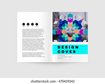 Plantilla de folleto del informe anual, Presentación de la portada del prospecto, Diseño de fondo plano abstracto del volante, vector de diseño A4.