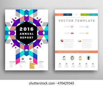 Annual report brochure template, Leaflet cover presentation, Flyer abstract flat background design, A4 layout vector.