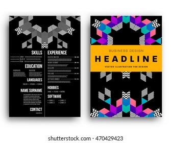 Annual report brochure template, Leaflet cover presentation, Flyer abstract flat background design, A4 layout vector.