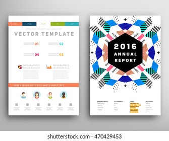 Annual report brochure template, Leaflet cover presentation, Flyer abstract flat background design, A4 layout vector.