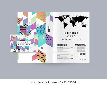 Annual report brochure template, Leaflet cover presentation, Flyer abstract flat background design, A4 layout vector.