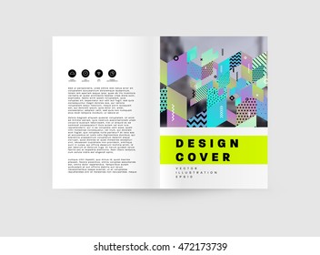 Annual report brochure template, Leaflet cover presentation, Flyer abstract flat background design, A4 layout vector.