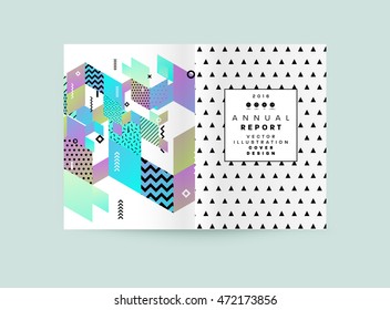 Annual report brochure template, Leaflet cover presentation, Flyer abstract flat background design, A4 layout vector.