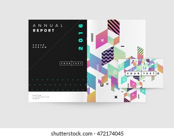 Annual report brochure template, Leaflet cover presentation, Flyer abstract flat background design, A4 layout vector.