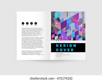 Annual report brochure template, Leaflet cover presentation, Flyer abstract flat background design, A4 layout vector.