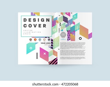 Annual report brochure template, Leaflet cover presentation, Flyer abstract flat background design, A4 layout vector.