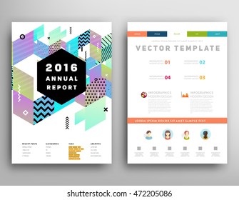 Annual report brochure template, Leaflet cover presentation, Flyer abstract flat background design, A4 layout vector.