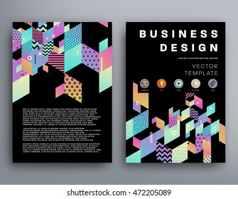 Annual report brochure template, Leaflet cover presentation, Flyer abstract flat background design, A4 layout vector.