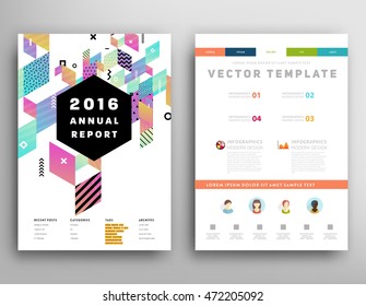Annual report brochure template, Leaflet cover presentation, Flyer abstract flat background design, A4 layout vector.