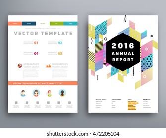 Annual report brochure template, Leaflet cover presentation, Flyer abstract flat background design, A4 layout vector.
