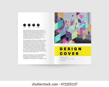 Plantilla de folleto del informe anual, Presentación de la portada del prospecto, Diseño de fondo plano abstracto del volante, vector de diseño A4.