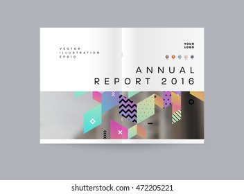 Annual report brochure template, Leaflet cover presentation, Flyer abstract flat background design, A4 layout vector.