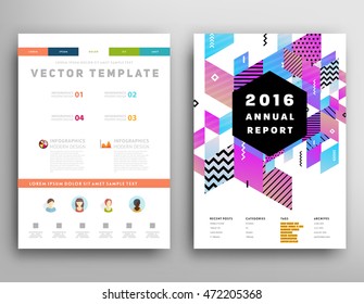 Plantilla de folleto del informe anual, Presentación de la portada del prospecto, Diseño de fondo plano abstracto del volante, vector de diseño A4.