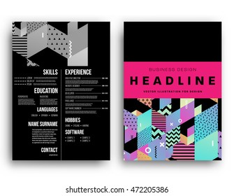 Annual report brochure template, Leaflet cover presentation, Flyer abstract flat background design, A4 layout vector.
