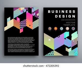 Annual report brochure template, Leaflet cover presentation, Flyer abstract flat background design, A4 layout vector.