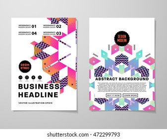 Annual report brochure template, Leaflet cover presentation, Flyer abstract flat background design, A4 layout vector.