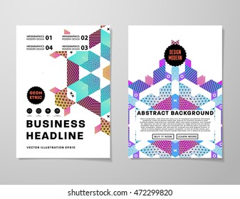 Annual report brochure template, Leaflet cover presentation, Flyer abstract flat background design, A4 layout vector.