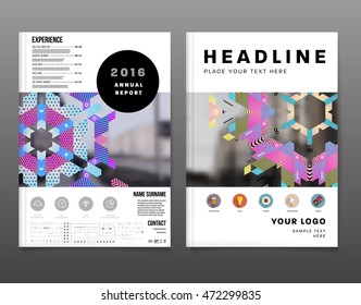 Annual report brochure template, Leaflet cover presentation, Flyer abstract flat background design, A4 layout vector.